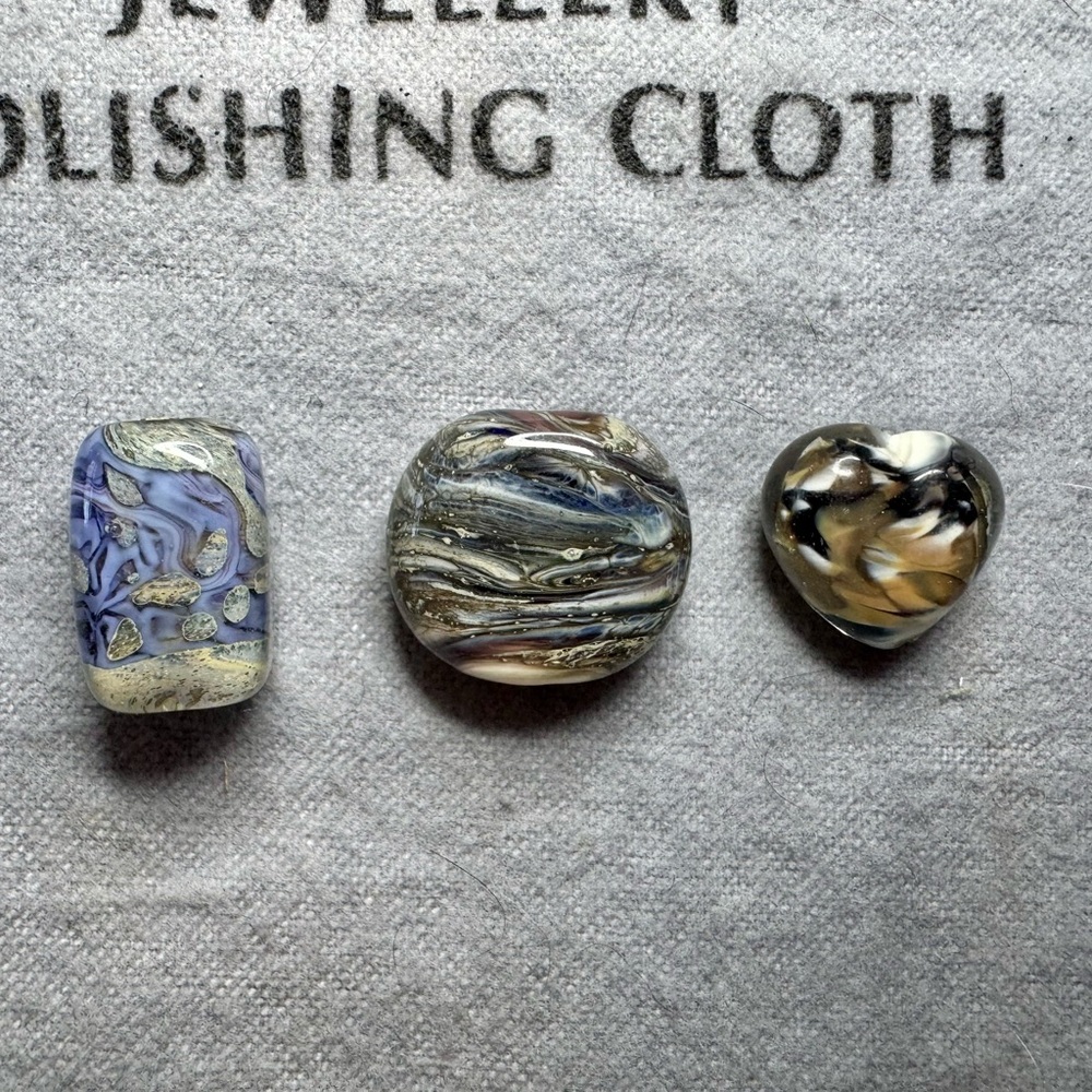 Hand Crafted Purple and Brown Lampwork Beads Set